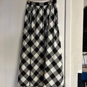Talbots buffalo plaid pleated taffeta maxi skirt